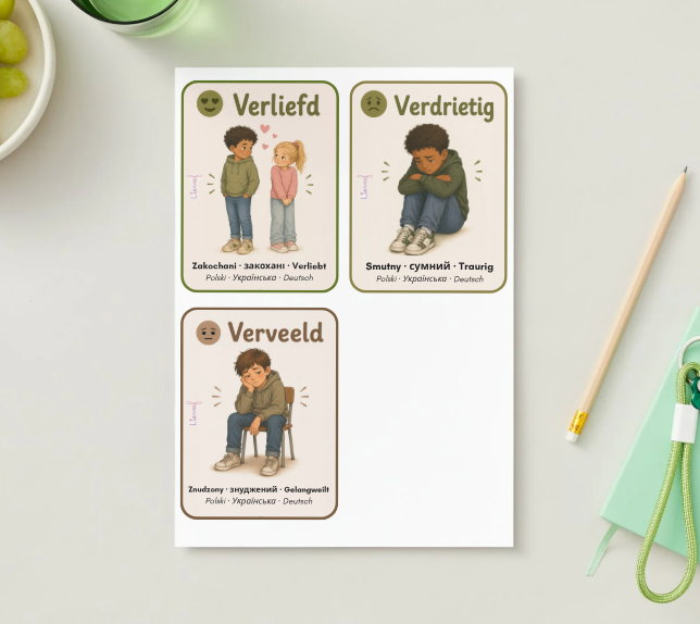 Meertalige Gevoelskaarten | Set 2 | NL – PL – UKR – DE - Afbeelding 3