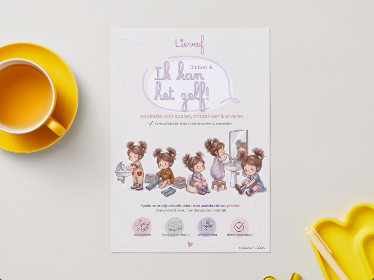 Lieveef cover van de inspiratiegids voor peuters thema ik kan het zelf