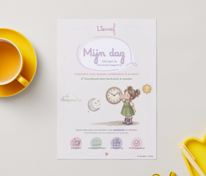 Cover inspiratiegids min dag van Lieveef voor peuters en jonge kleuters